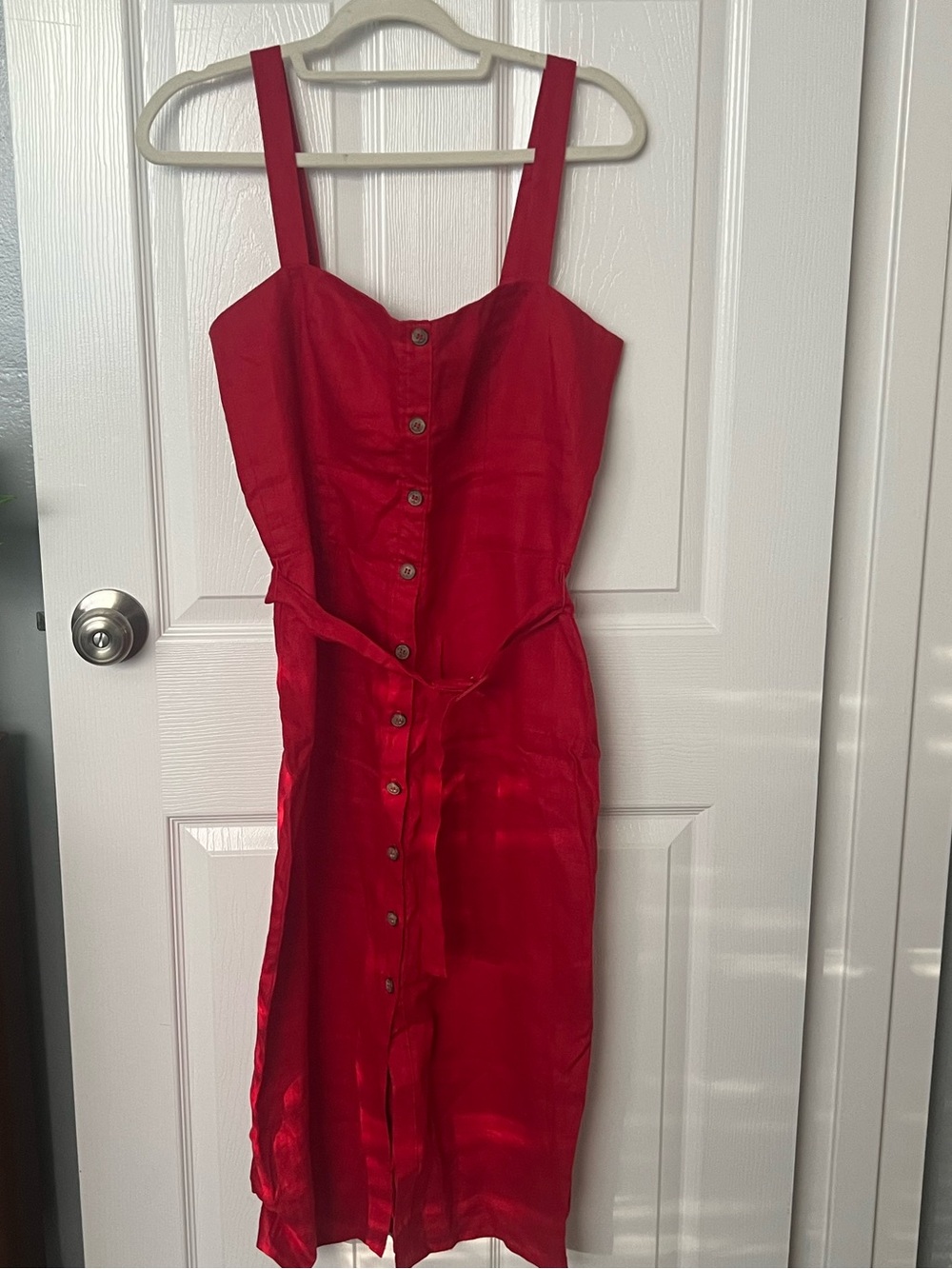 Reformation Red 100% Linen Women’s Midi Dress